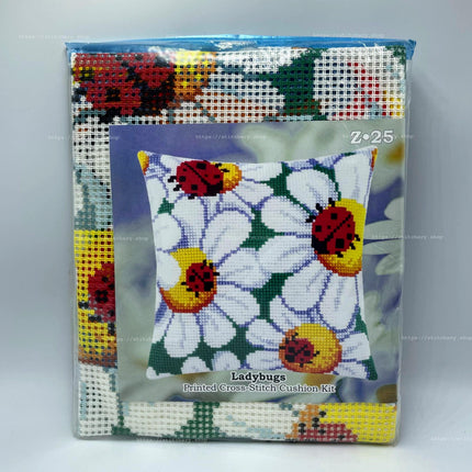Cross Stitch Pillow Kit "Ladybugs"