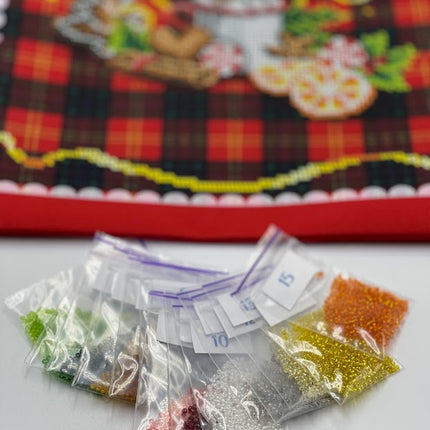 DIY Bead embroidery cushion cover kit "Christmas mood"