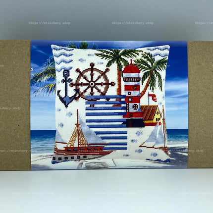 Needlepoint Pillow Kit "Overseas Adventure"