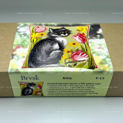 Needlepoint Pillow Kit "Kitty"