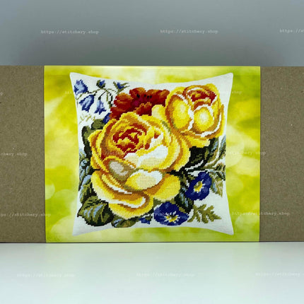 Needlepoint Pillow Kit "Lovely Roses"