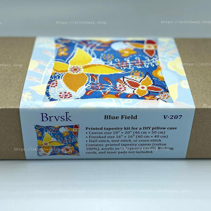 Needlepoint Pillow Kit "Blue Field"