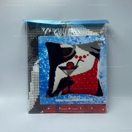 Cross Stitch Pillow Kit "Flirting"