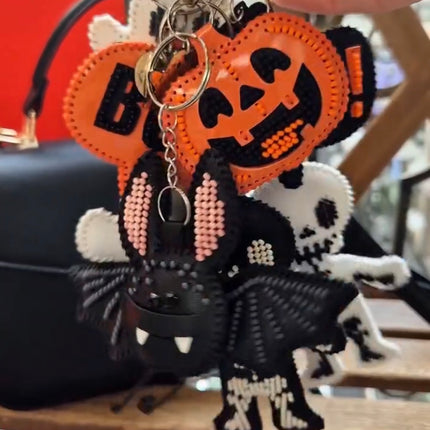 Bead Embroidery Charm Kit on Faux Leather – «Funny Ghosts»