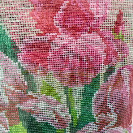 DIY Cross Stitch Kit "Pink irises" with Printed Tapestry Canvas