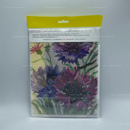 DIY Cross Stitch Kit "Cornflowers" with Printed Tapestry Canvas