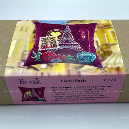 Needlepoint Pillow Kit "I Love Paris"