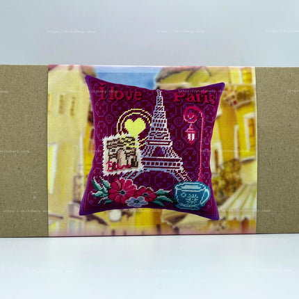 Needlepoint Pillow Kit "I Love Paris"