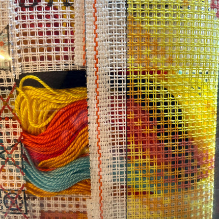 Cross Stitch Pillow Kit "Yellow Flower"