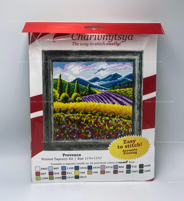 DIY Cross Stitch Kit "Provence" with Printed Tapestry Canvas