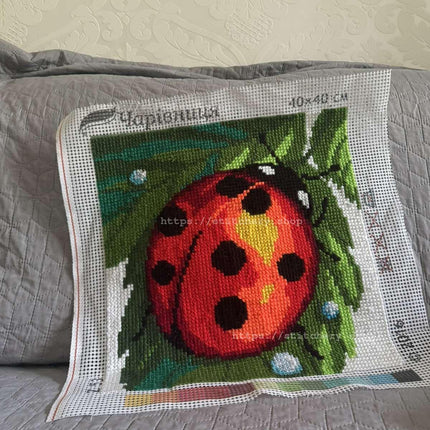 Cross Stitch Pillow Kit "Ladybug"