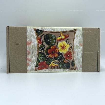 Needlepoint Pillow Kit "Nasturtium"