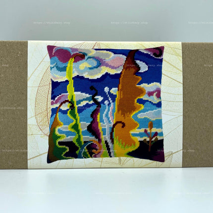 Needlepoint Pillow Kit "Abstract Sky"