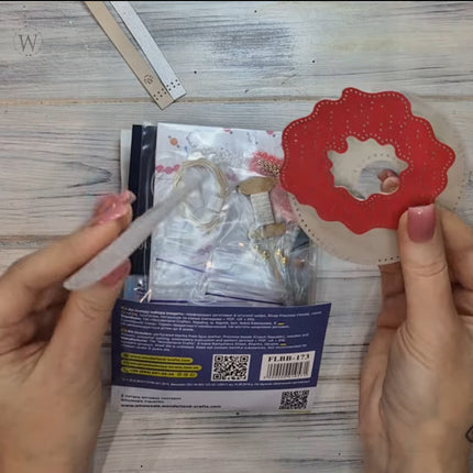 Bead Embroidery Charm Kit on Faux Leather – «Glazed Donut»