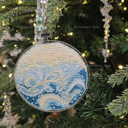 DIY Cross stitch kit "Christmas tree toy - Sea Waves"