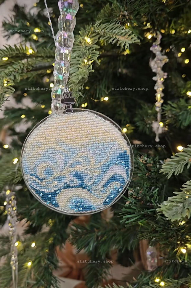 DIY Cross stitch kit "Christmas tree toy - Sea Waves"