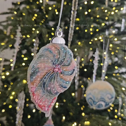 DIY Cross stitch kit "Christmas tree toy - Seashell Spiral"