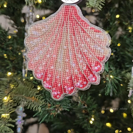 DIY Cross stitch kit "Christmas tree toy - Coral Shell"