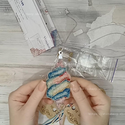 DIY Cross stitch kit "Christmas tree toy - Ocean Shell"