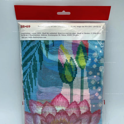 DIY Cross Stitch Kit "Lotus" with Printed Tapestry Canvas