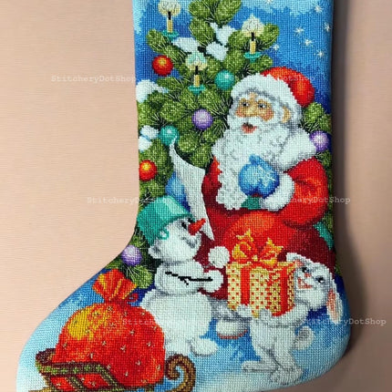DIY Counted Cross Stitch Kit "Christmas and New Year's sock"