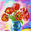 DIY Printed Tapestry Kit “ A vase with tulips” Needlepoint Kit