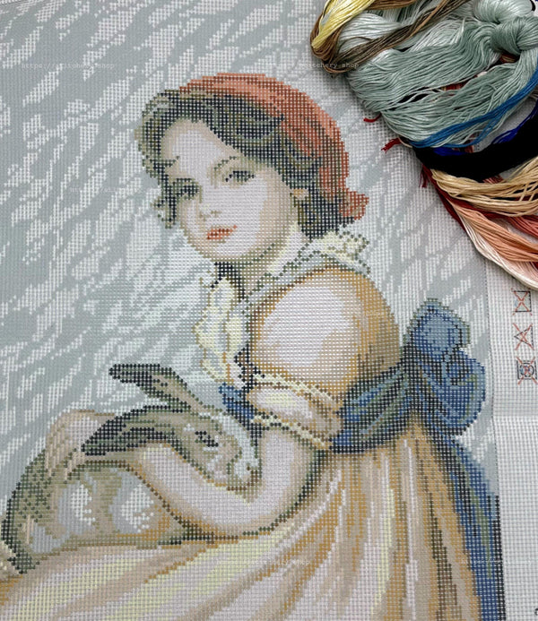 DIY Cross Stitch Kit with Printed canvas 