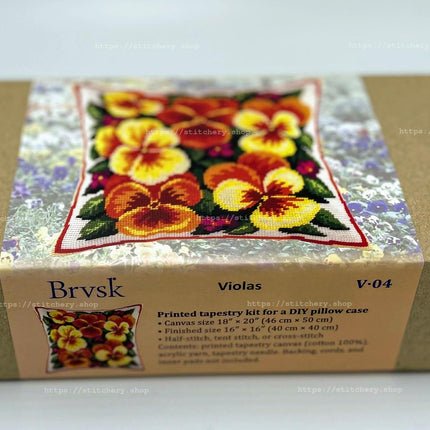 Needlepoint Pillow Kit "Pansies"