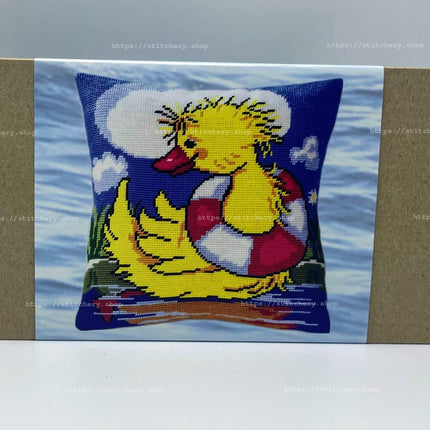 Needlepoint Pillow Kit "Duckling the Sailor"