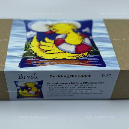 Needlepoint Pillow Kit "Duckling the Sailor"