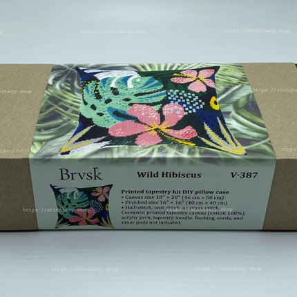 Needlepoint Pillow Kit "Wild Hibiscus"