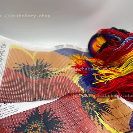 Needlepoint Pillow Kit "Colours of Poppies"