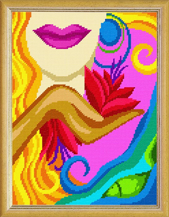 Needlepoint Canvas "Summer" 9.5x12.6" / 24x32 cm
