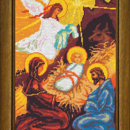 DIY Cross Stitch Kit with Printed canvas "Nativity of Jesus"
