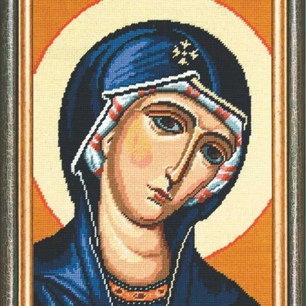DIY Cross Stitch Kit with Printed canvas "Holy Mother of God"