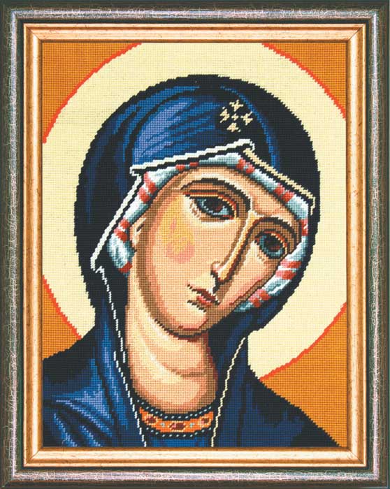DIY Cross Stitch Kit with Printed canvas "Holy Mother of God"