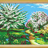 DIY Cross Stitch Kit with Printed canvas "Spring"