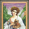 DIY Cross Stitch Kit with Printed canvas "«Lady with a dog, F. Marten-Kavel"