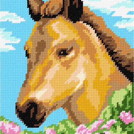 DIY Needlepoint Kit "Horse in lilac bushes" 10.6"x14.2"