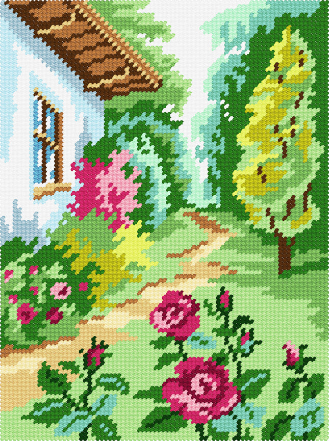 DIY Needlepoint Kit "Summer day" 10.6"x14.2"