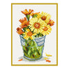 DIY Needlepoint Kit "Coltsfoot in a glass vase" 10.6"x14.2"