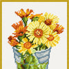DIY Needlepoint Kit "Coltsfoot in a glass vase" 10.6"x14.2"