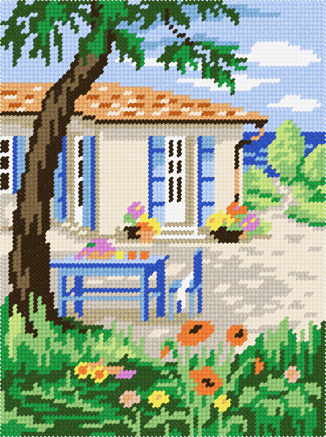 DIY Needlepoint Kit "Hot afternoon" 10.6"x14.2"
