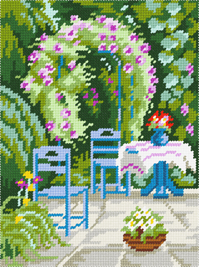 DIY Needlepoint Kit "In the garden" 10.6"x14.2"