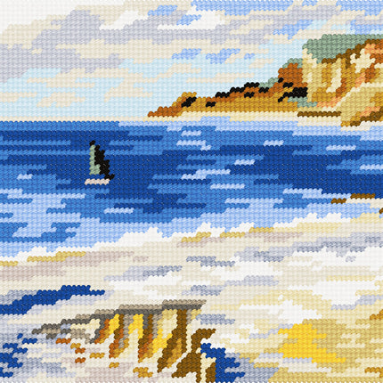 DIY Needlepoint Kit "Sailboat in St. Address" 10.6"x14.2"