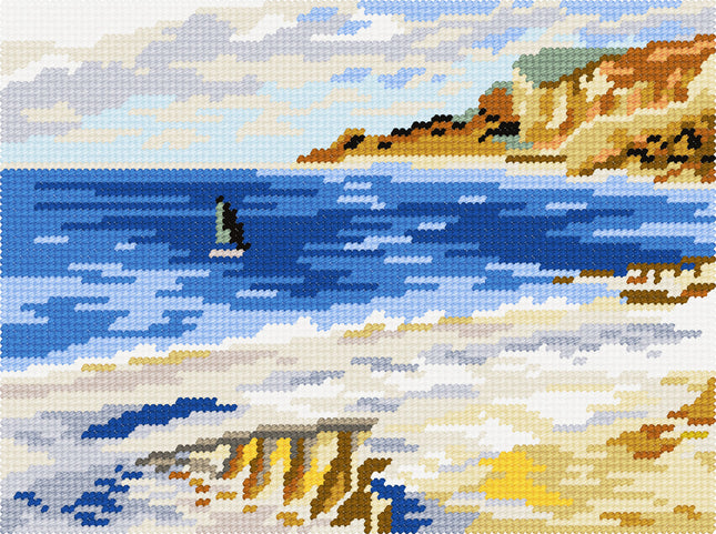 DIY Needlepoint Kit "Sailboat in St. Address" 10.6"x14.2"