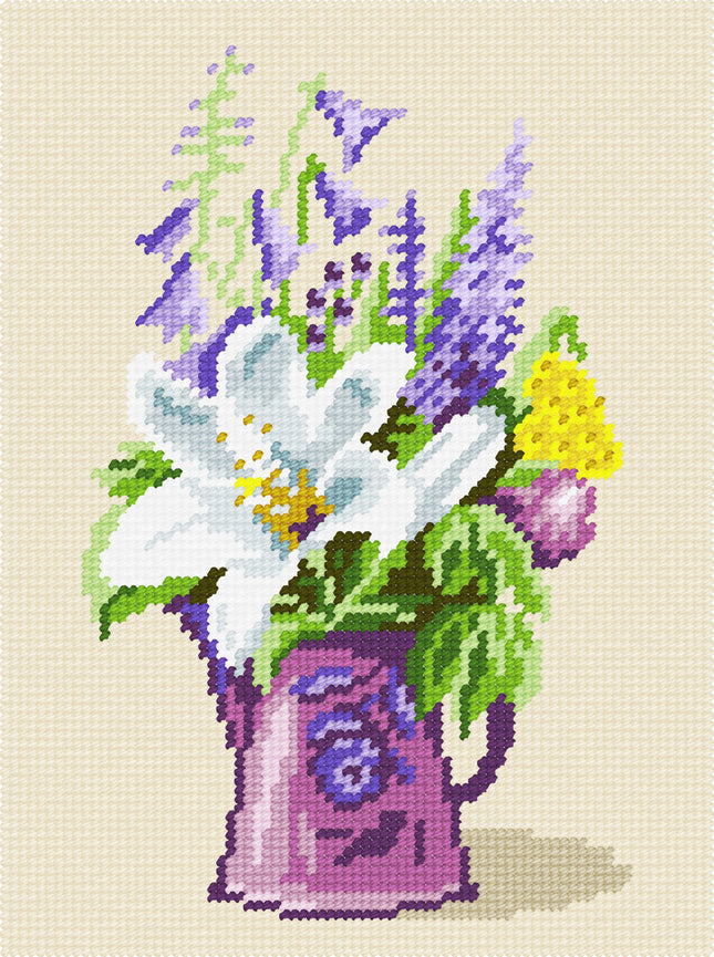 DIY Needlepoint Kit "A bouquet of lilies" 10.6"x14.2"