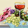 DIY Needlepoint Kit "Wine and grapes" 10.6"x14.2"