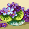 DIY Needlepoint Kit "A bouquet of violets" 10.6"x14.2"