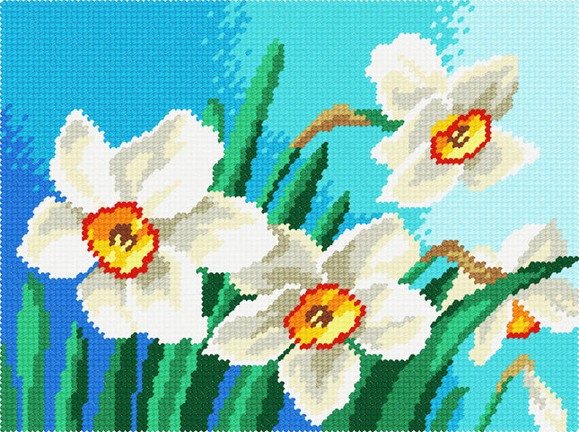 DIY Needlepoint Kit "Daffodils" 10.6"x14.2"
